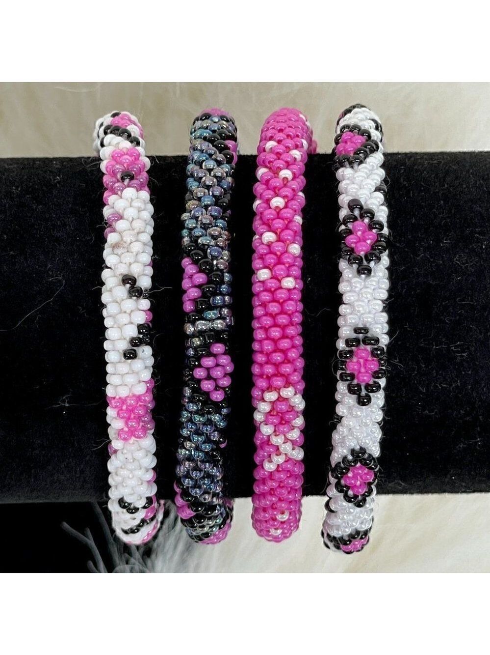 ALL PROFITS TO CHARITY! Bracelets Crocheted by Hand in Nepal (set of 4) #680
